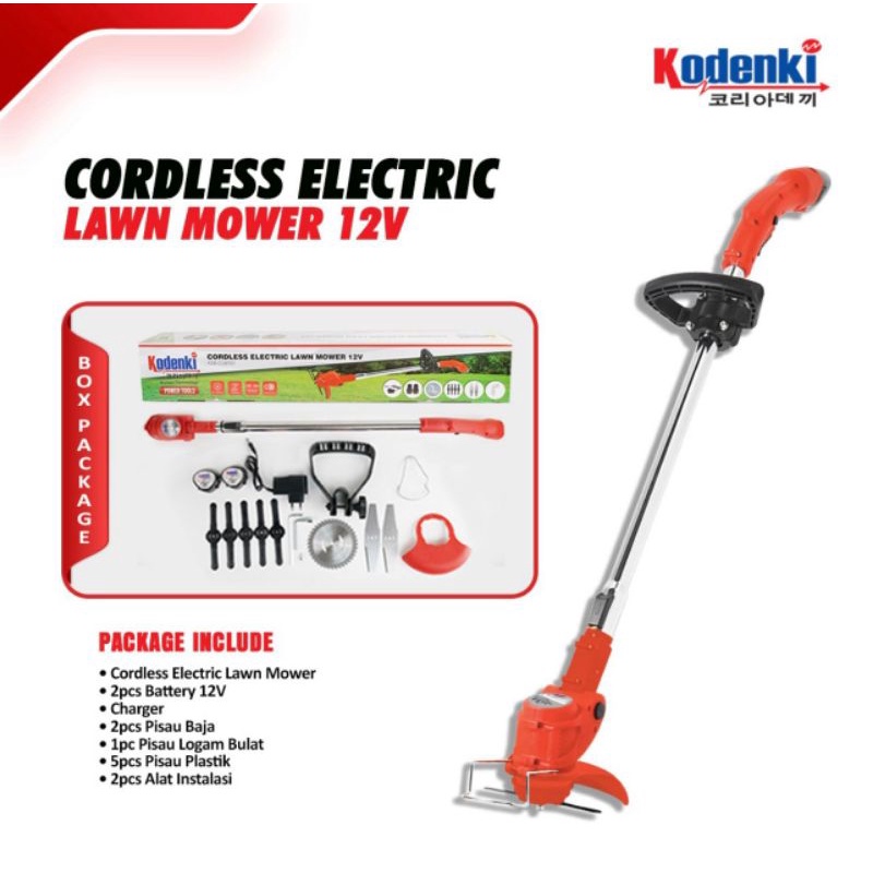 Kodenki mesin potong rumput baterai cordless brush cutter 12 volt