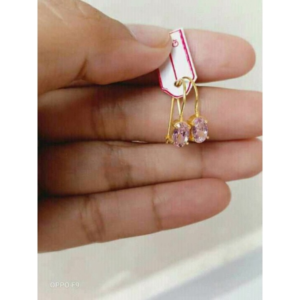 anting perak asli 925 dilapisi emas 22karat