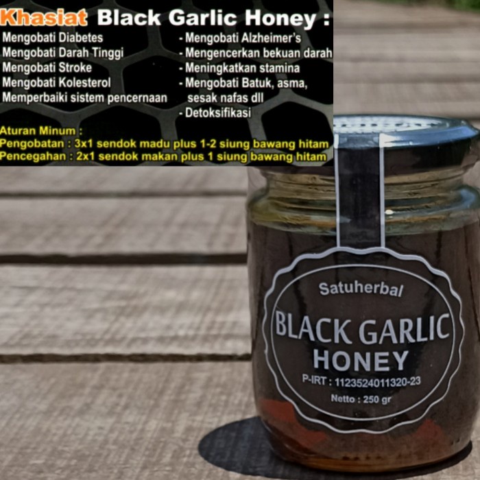 

Black Garlic Honey ( Madu Bawang Hitam ) dari bawang lanang