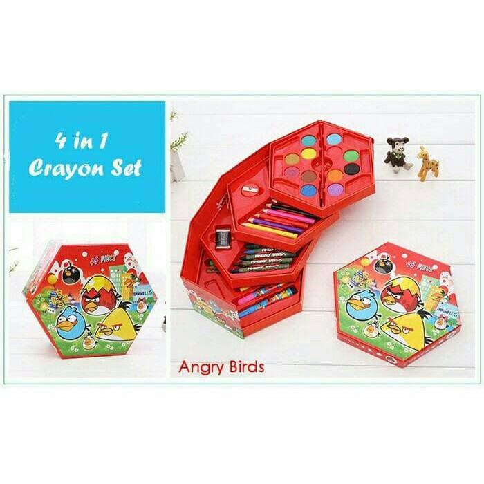 

me249 4in1 Crayon Set ANGRYBIRD &#40-1 set isi 46pcs&#41-