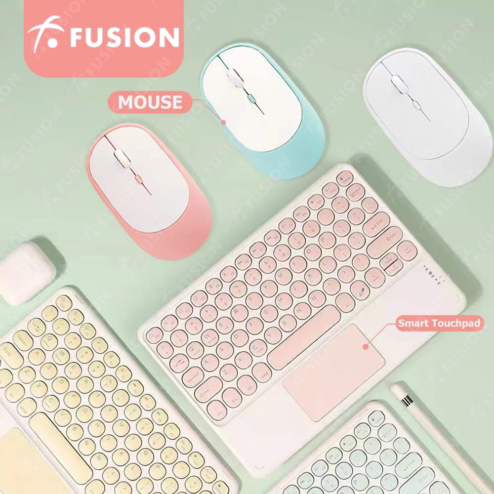 Fusion Wireless Bluetooth Keyboard With Touchpad For iPad Keyboard Universal For Android IOS PC