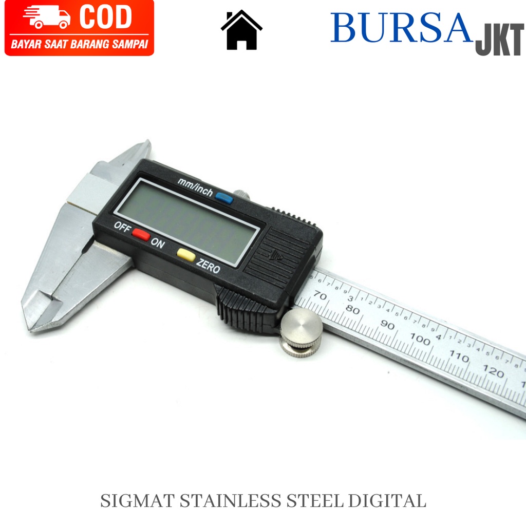 PENGGARIS SIGMAT DIGITAL CALIPER BESI STAINLESS STEEL LCD DIGITAL 150 MM MICROMETER BOX