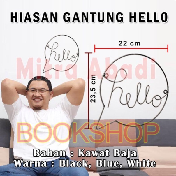 Hiasan Dinding / Gantung Dekorasi Tulisan HELLO DEKORATIVE