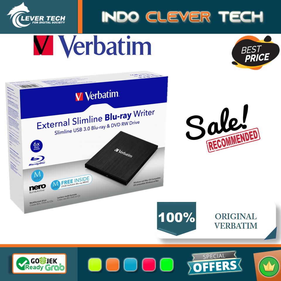 Verbatim External Slimline Mobile Bluray Writer 43887