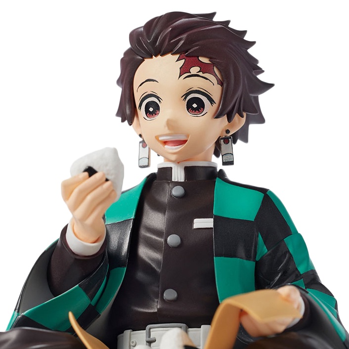 Action Figure Demon Slayer Nezuko Tanjirou Shinobu Zenitsu Hashibira Inosuke Eat Rice Ball Kimetsu No Yaiba