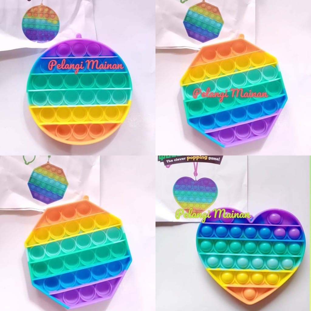 [UKURAN 12 CM] POP IT RAINBOW / MAINAN ANAK / FIDGET TOY / POP ITS RAINBOW / MAINAN POP IT BUBBLE