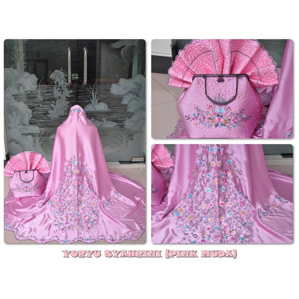 MUKENA SATIN YORYU SYAHRINI PREMIUM DEWASA JUMBO HANDMADE TRAVELING TAS BEHEL PROMO MURAH