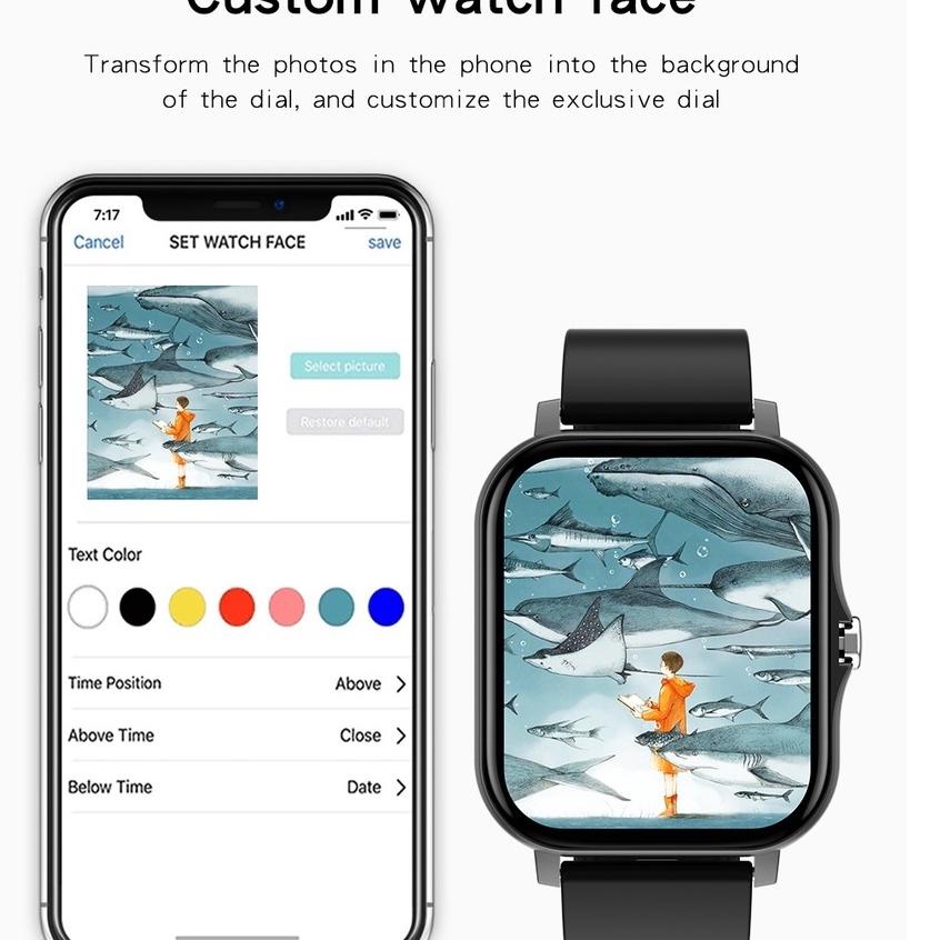 LANGSUNG KIRIM.. Aolon Q13 Smart Watch DIY Watchface Custom Dial Music Control Function Bluetooth Ca