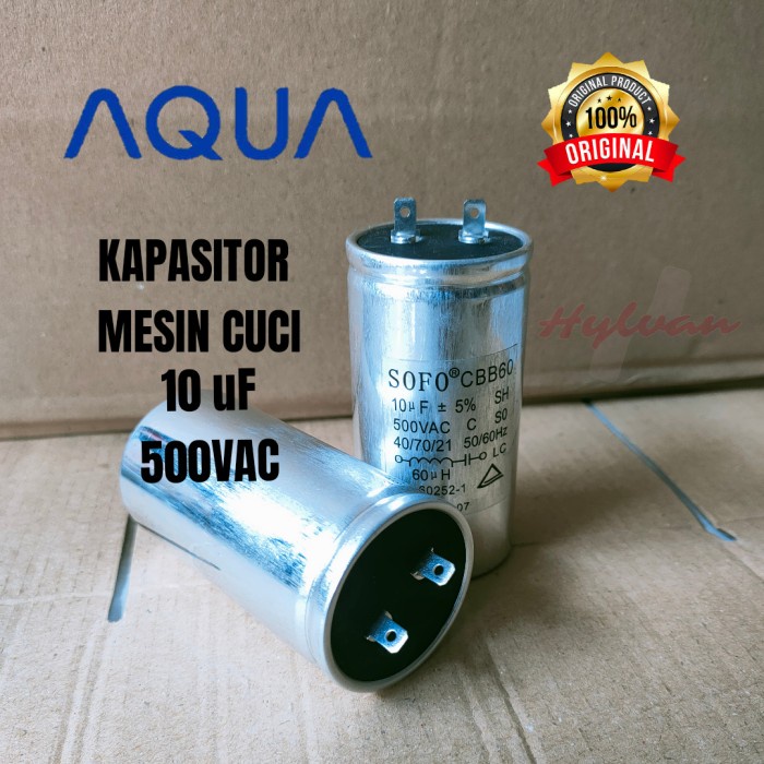 KAPASITOR MESIN CUCI 1 TABUNG AQUA 10 uF ORIGINAL