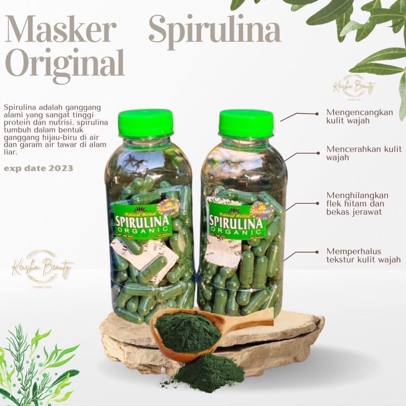 MASKER SPIRULINA isi 50kapsul+kuas