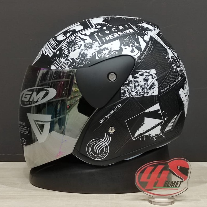 GM EVOLUTION NEWS BLACK DOFF Helm GM Koran Visor Pelangi