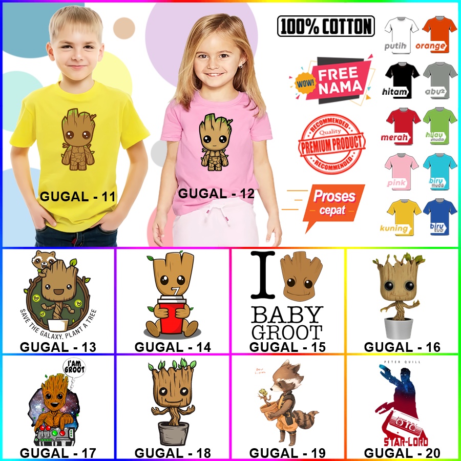 Baju Kaos ANAK DAN DEWASA GUARDIANS OF GALAXY GUARDIAN OF GALAXY COUPLE (FREE NAMA)