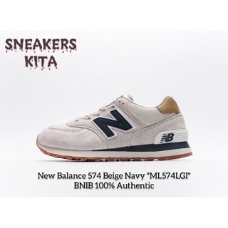 new balance 574 sneakers in cream and black