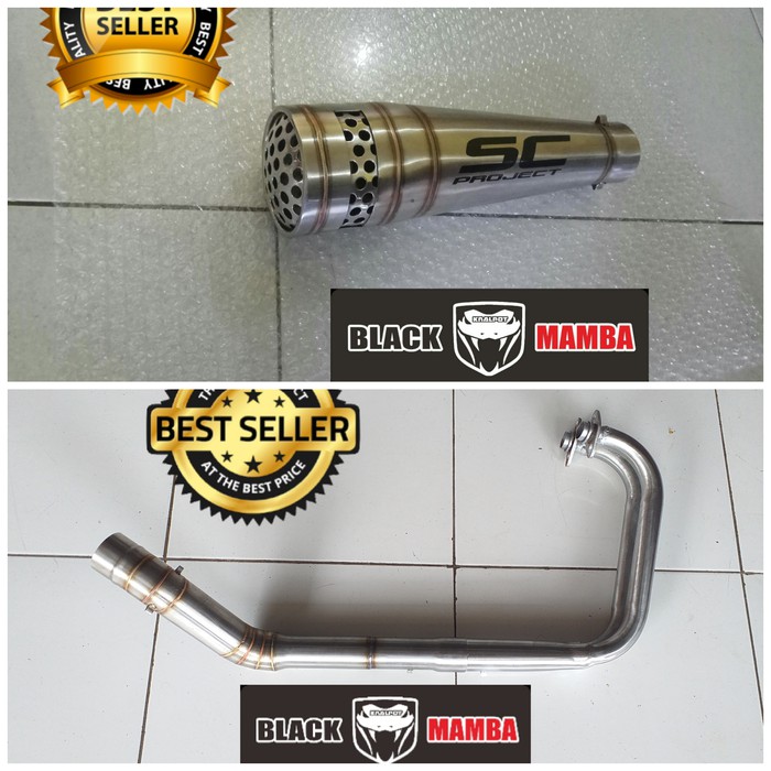 axs378 Knalpot SC Project Sarang Lebah Fullsystem Ninja250 R25 MT25