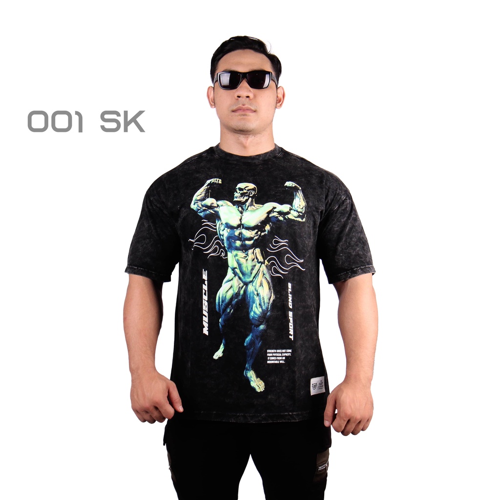 Kaos Washed Oversize Streetwear Pria Wanita Blindsport Washed SK