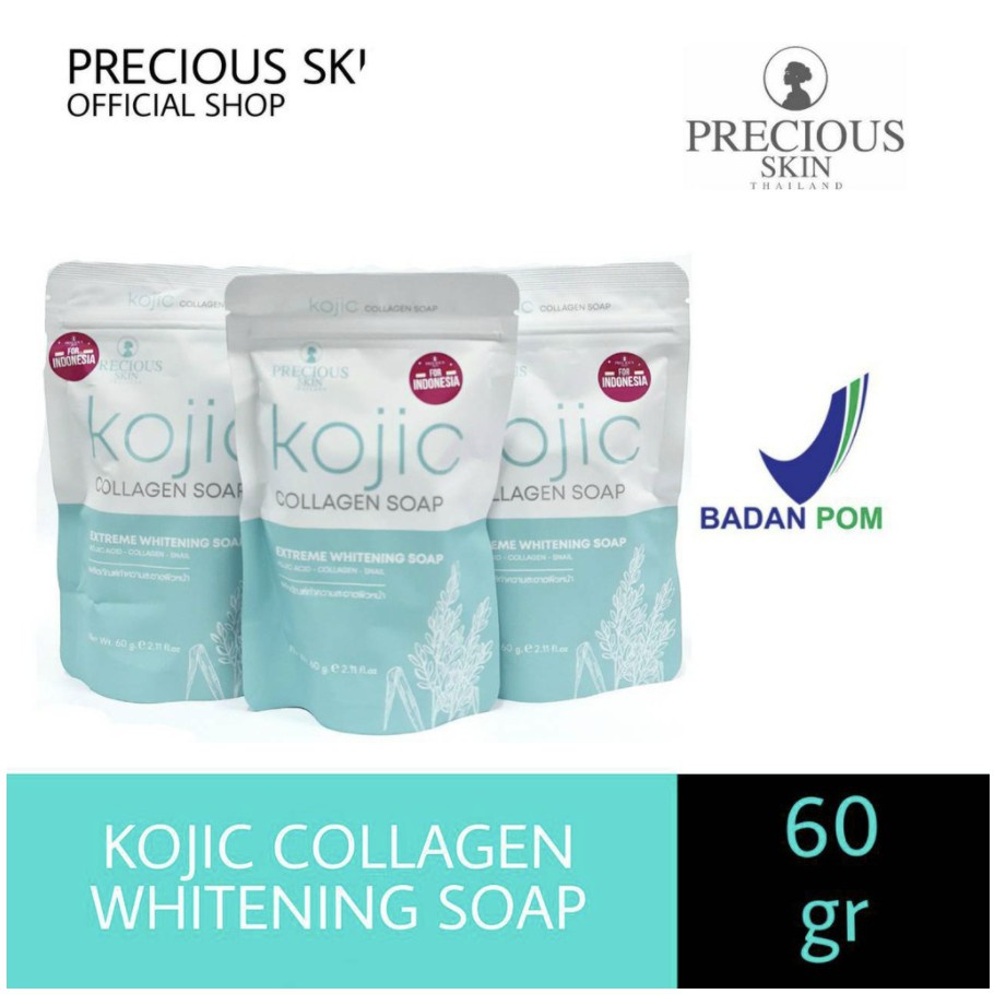 [BPOM] Precious Skin - Kojic Extreme Whitening Collagen Soap  60GR