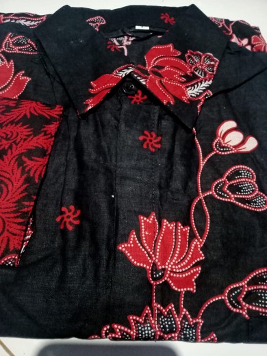 Kemeja Batik Pria Lengan Panjang Size M L Xl Xxl Bswart Batik Hrb026 Kenongo Hem Panjang Padi