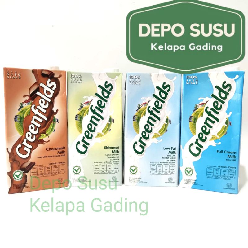 

Susu Greenfields UHT 1 liter All Varian | Greenfield Coklat Full Cream Low Fat Skim