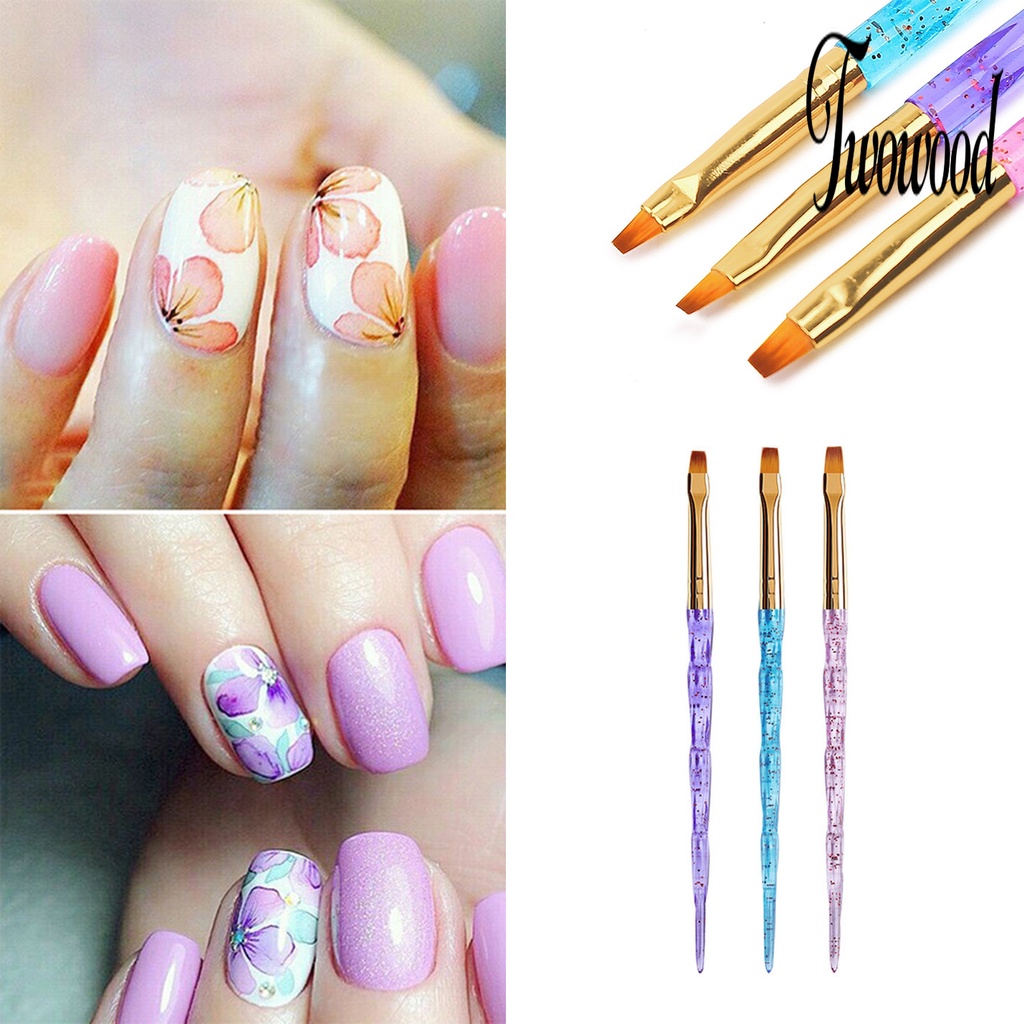 3 Pcs Brush Pen Dotting Universal Untuk Manicure Nail Art