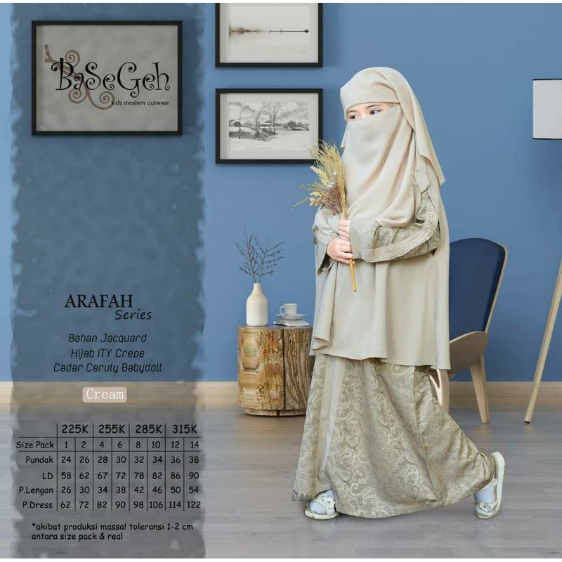 gamis syari anak set cadar yaman