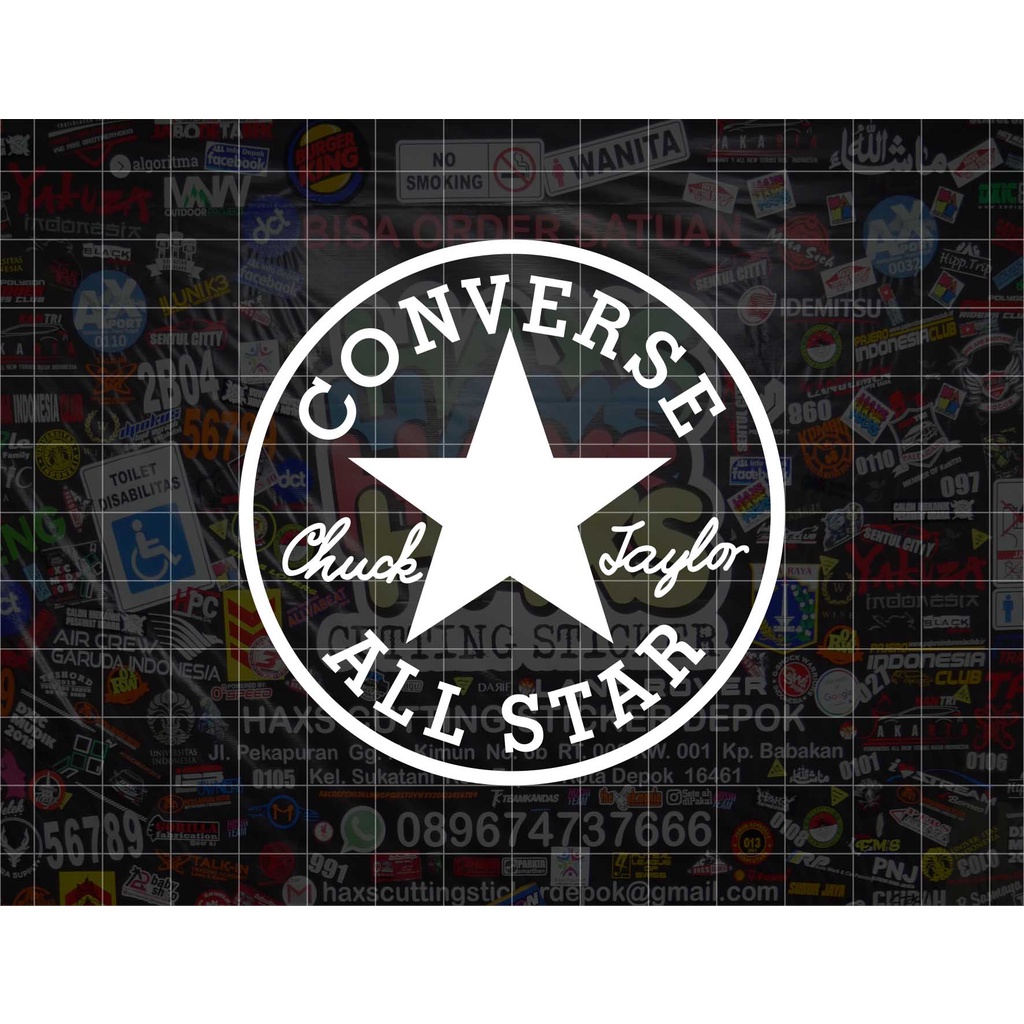 Cutting Sticker Converse All Star Chuck Taylor Ukuran 8 Cm Mobil Motor