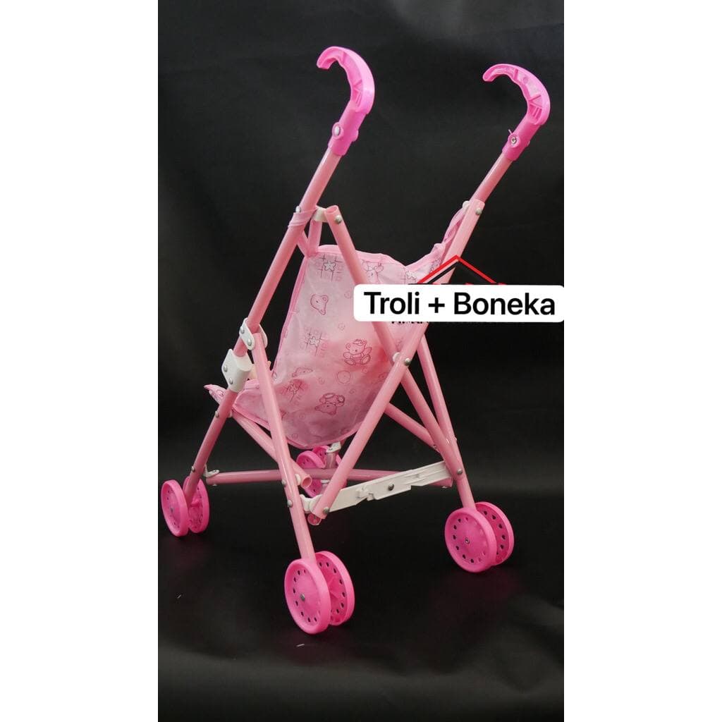 MAINAN STROLLER TROLLY + BONEKA BAYI / STROLLER BAYI DAN BONEKA ANAK BISA MENANGIS