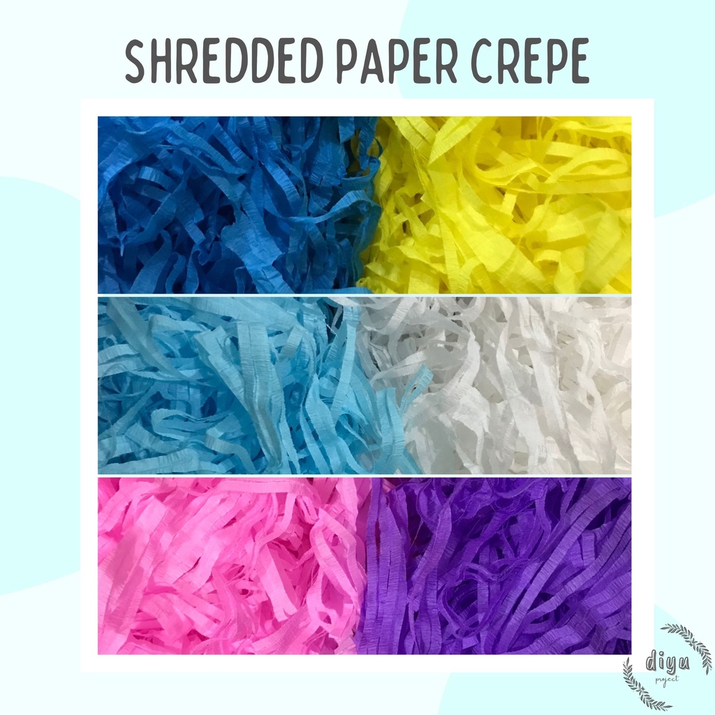 

[READY STOCK] SHREDDED PAPER CREPE | KERTAS SERUT | KERTAS CACAH | KERTAS POTONG | GIFT BOX FILLER | KERTAS HAMPERS | ALAS HAMPERS BIRU TUA BIRU MUDA PINK UNGU PUTIH KUNING | DIYUPROJECT