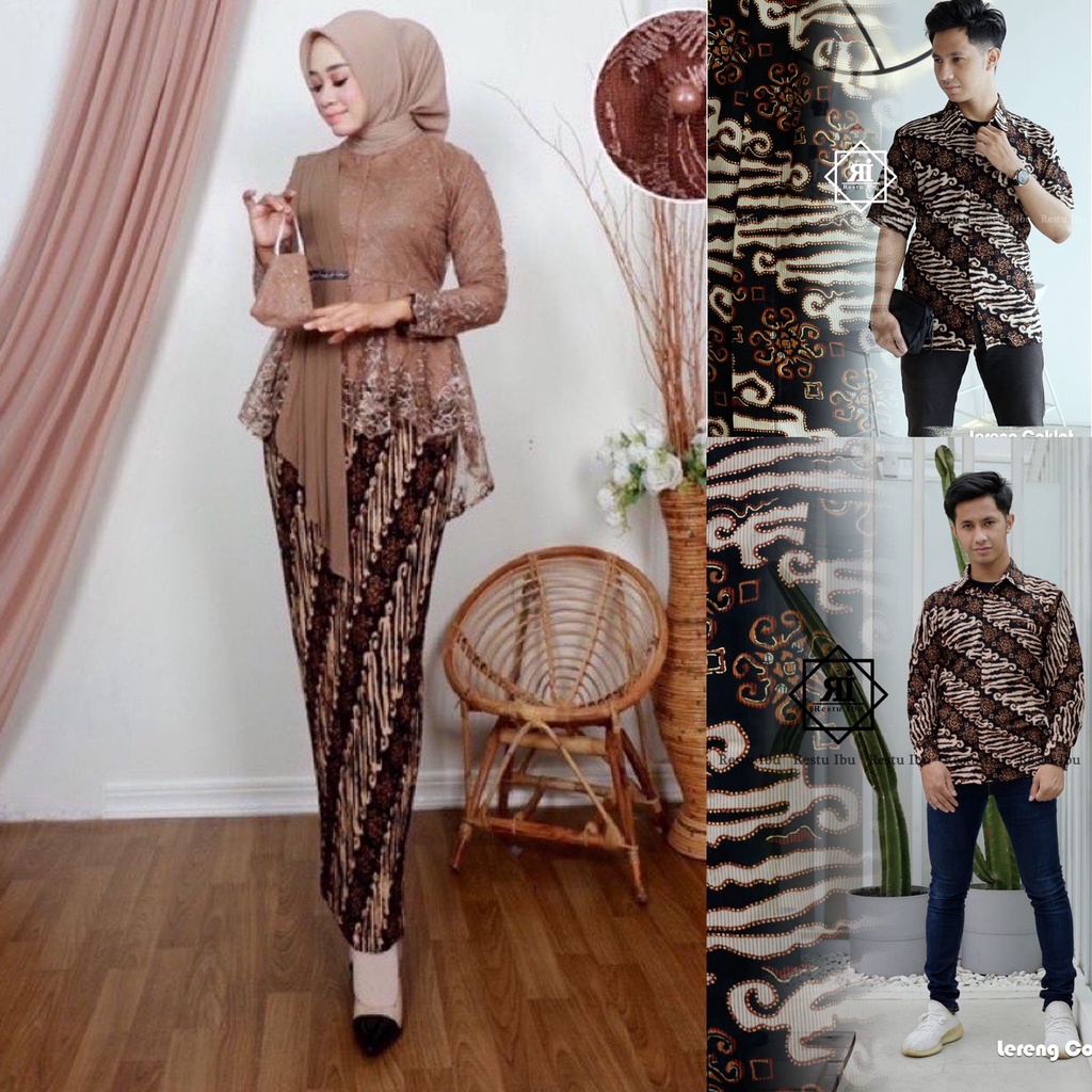 Set couple kebaya amelia selendang | Kebaya couple | Kebaya remaja | Kebaya lamaran wisuda