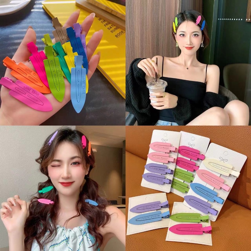 Jepit Rambut Poni Duckbill Seamless Warna Segar Gaya Korea Jepang Untuk Aksesoris Perempuan