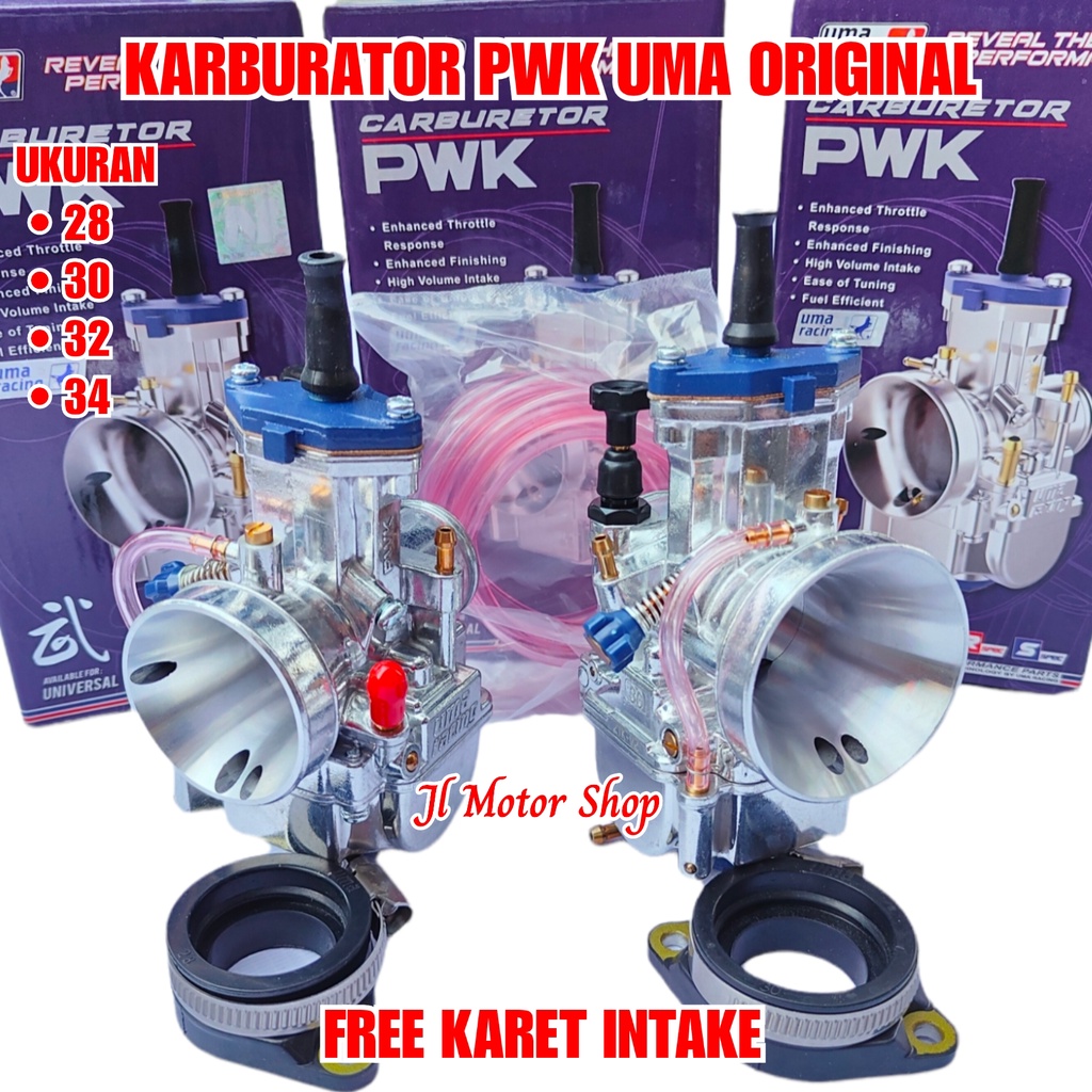 KARBURATOR KARBU PE 28 PWK 28 30 32 UMA RACING ORIGINAL - CARBURETOR KARBU UMA RACING PE28 PWK 28 30 32 MM PWK28 PWK30 PWK32 ORIGINAL