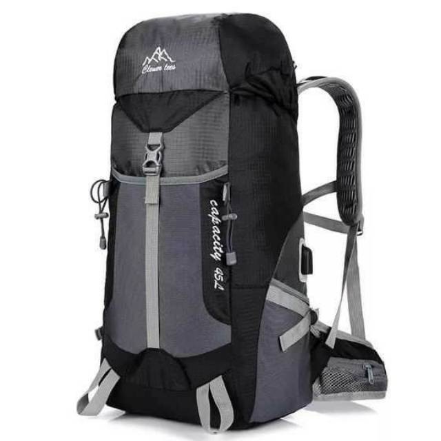 Tas Ransel Gunung Hiking Waterproof 55Liter Merk CLEVER BEES Varian Hitam