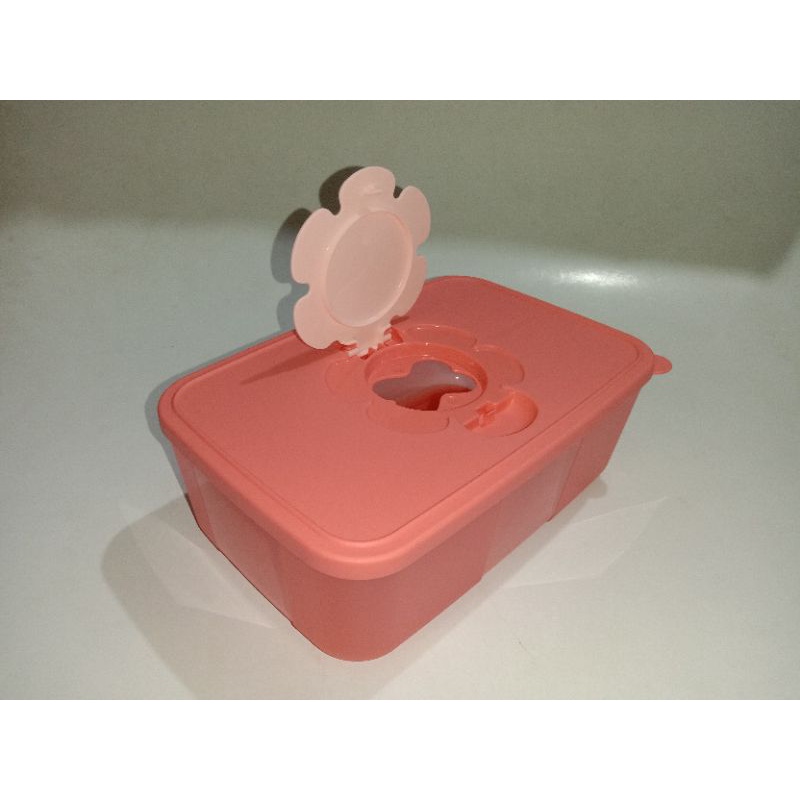 TISSUE BOX PEACH TUPPERWARE/tempat tisu