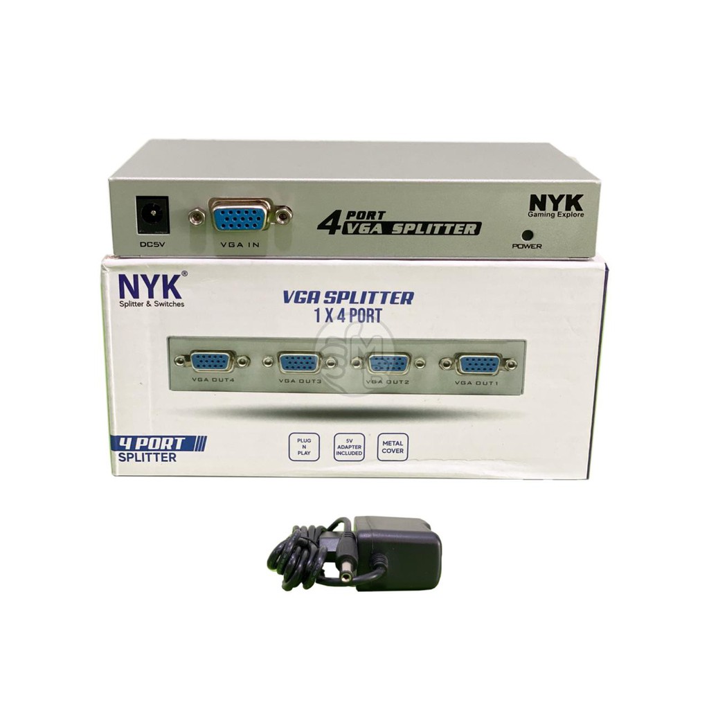 NYK VGA Splitter 4Port 1-4 Metal