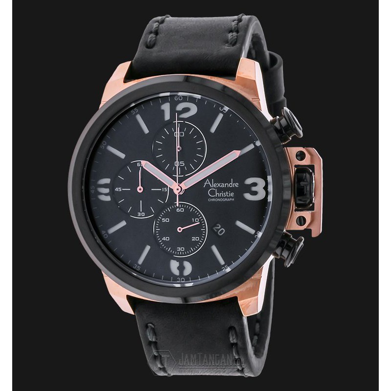 Alexandre Christie AC 6280 MC LBRBASL Man Sport Black Dial Black Leather Strap