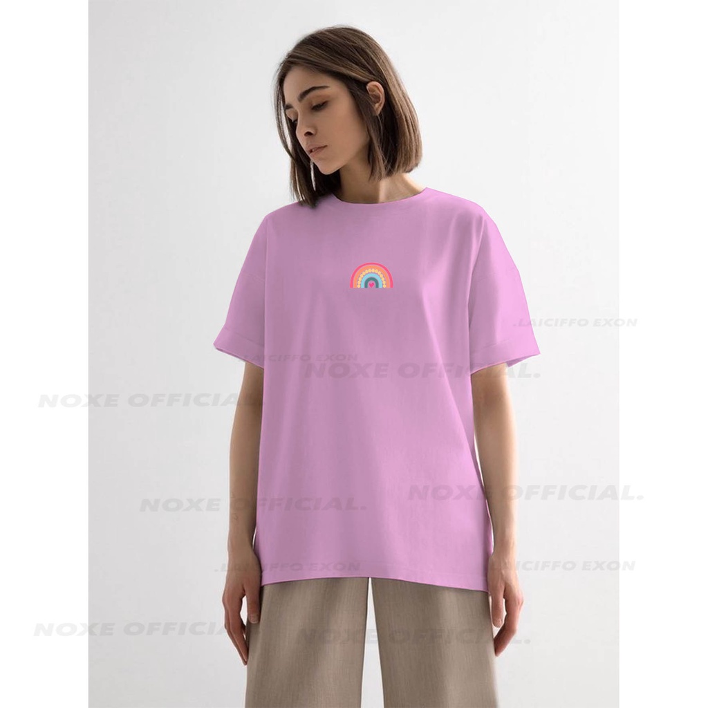 BAJU KAOS WANITA MOTIF RAINBOW