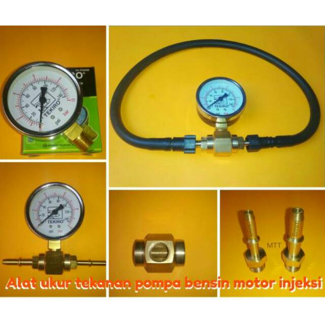 Alat ukur tekanan pompa bensin motor injeksi pressure gauge