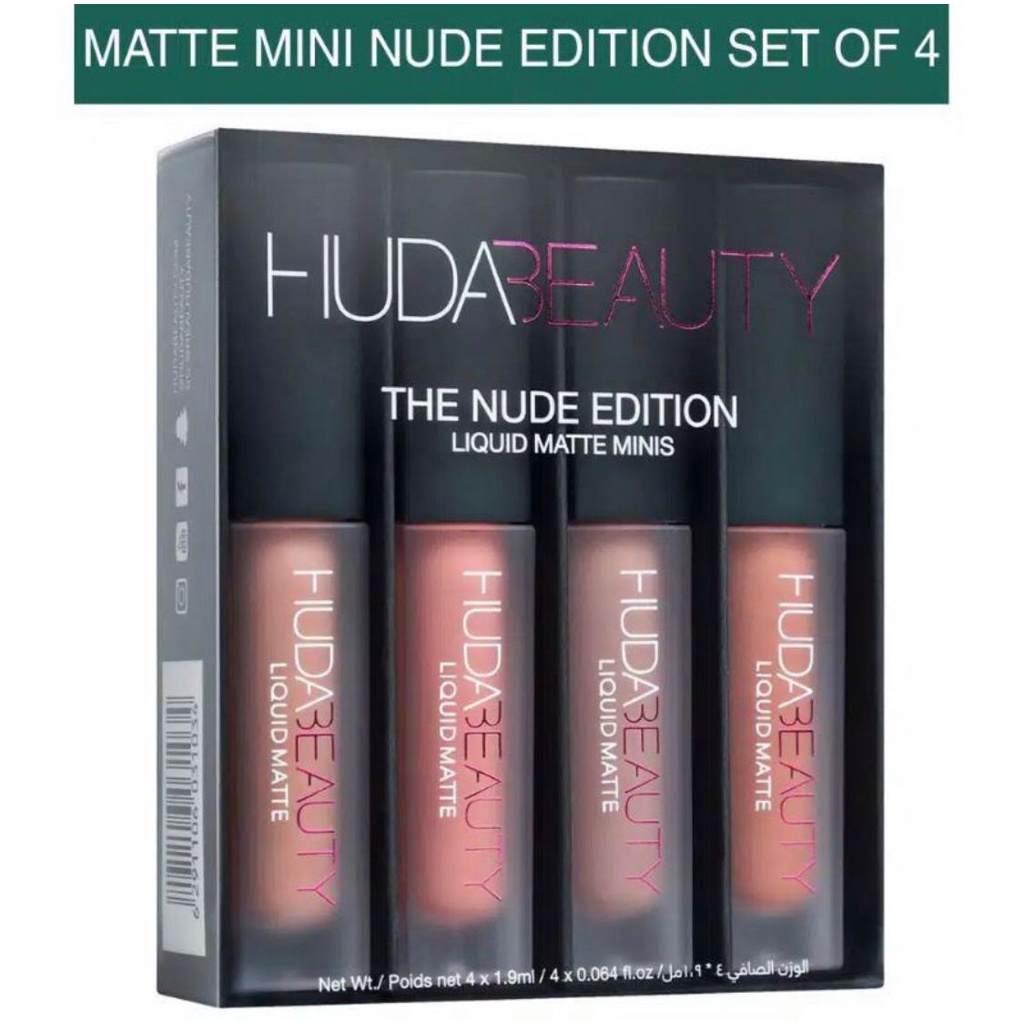 Termurah!!!!! HUDA BEAUTY LIPGLOSS MINI 4 IN1/HUDA BEAUTY LIPCREAM 1PACK ISI 4PCS