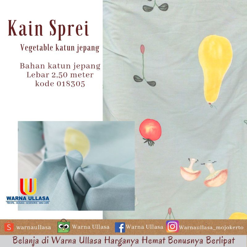 Kain Sprei Vegetable Katun Jepang