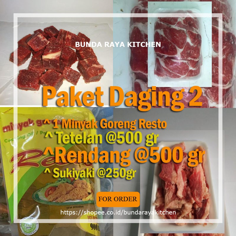 

Premium Paket Daging 2 / Rendang / Tetelan / Sukiyaki/Minyak /@2.1kg**