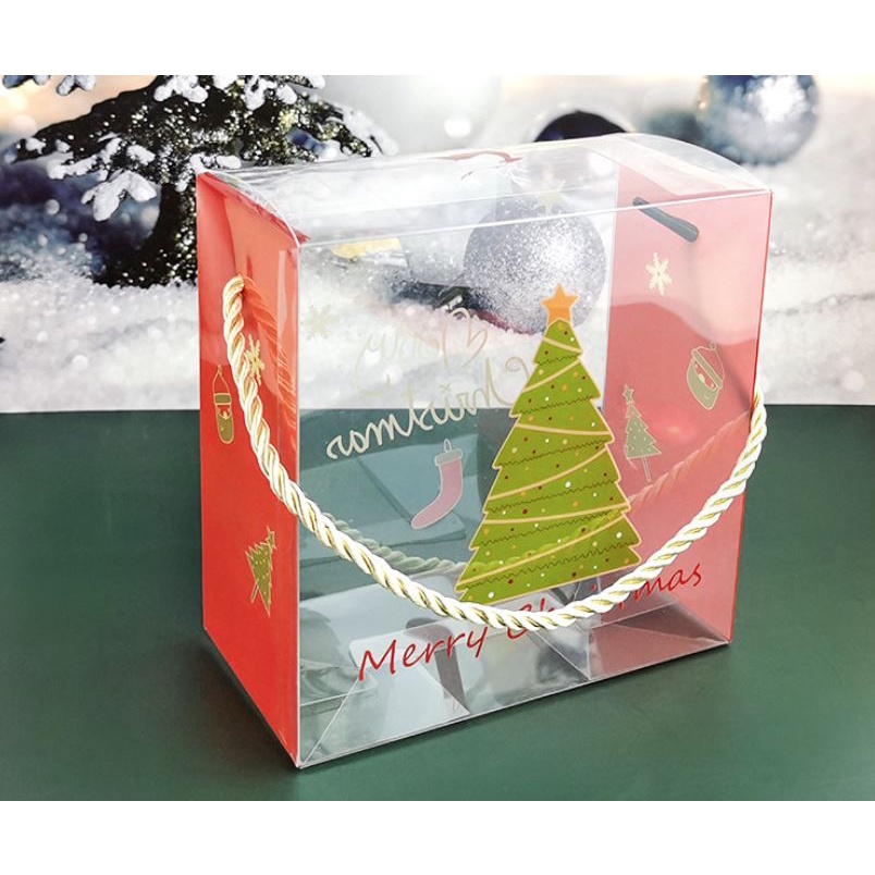 

Kotak Box Mika Tenteng Transparan Kue Coklat Natal Christmas Tree