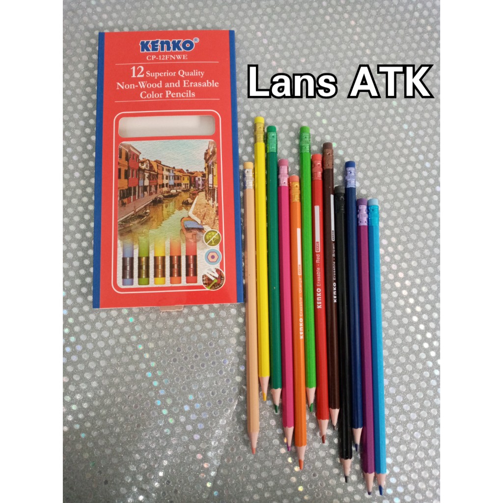 

PENSIL WARNA KENKO ERASABLE 12 COLORS CP 12FNWE