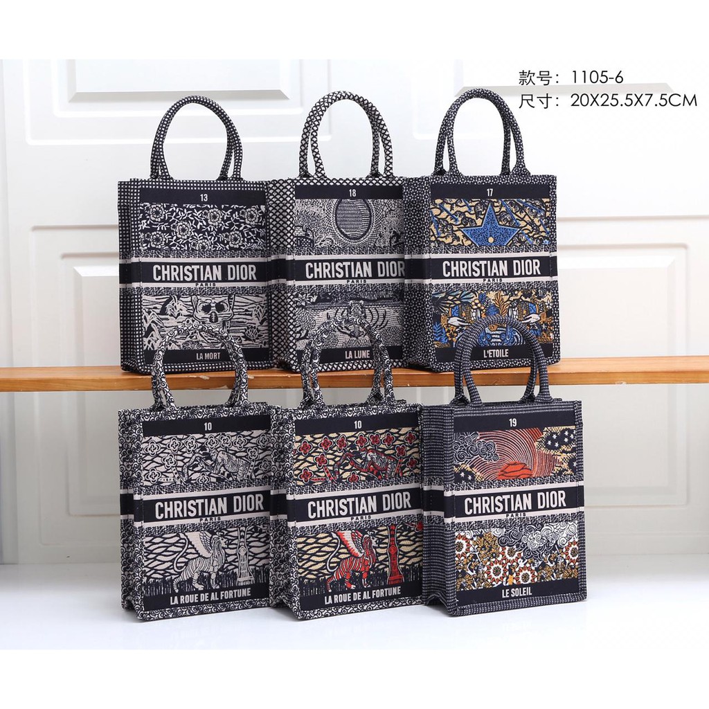 Tas Dior Book Tote Vertical Tarot Canvas 1105-6