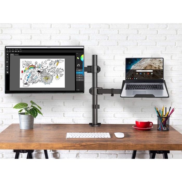 Triple W Double Stand Bracket Monitor Laptop Mount Desk Breket LCD LED