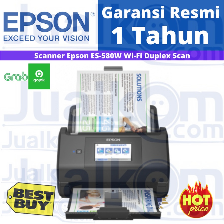 Scanner Epson ES-580W ES580 W Wi-Fi Duplex Scan F4 Scan to USB