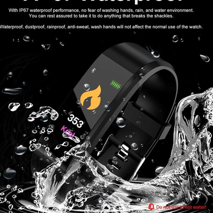 BIDEN SmartWatch 115 plus Bluetooth Calorie Consumption Sports step jam tangan pria jam wanita .