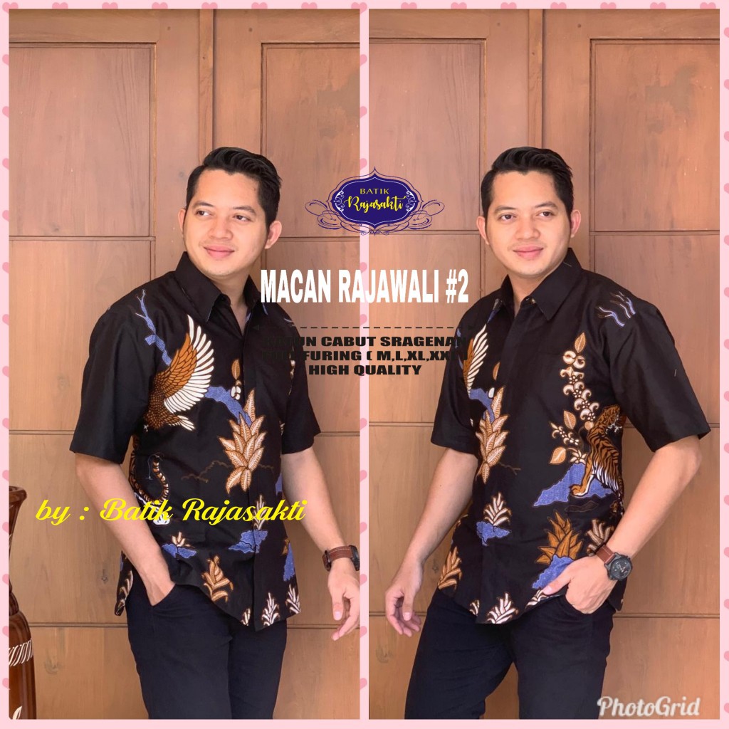 MACAN RASJAWALI RAJASAKTI KEMEJA BATIK SOLO PRIA LENGAN PENDEK LAPIS FURING ATASAN BATIK PREMIUM MODERN KATUN HALUS BAHUWIRYA  BANAMITRA BANAMITRA PUTIH BANGSAWAN BAYU PUTRA BERLIAN BIRU BHARATAYUDA BIMASENA BIRENDRA BIRU INDAH BRAHMAKERTA BRAHMAKERTA