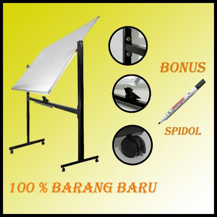 

Whiteboard Keiko 60 X 90 Standing Dua Muka Papan Tulis
