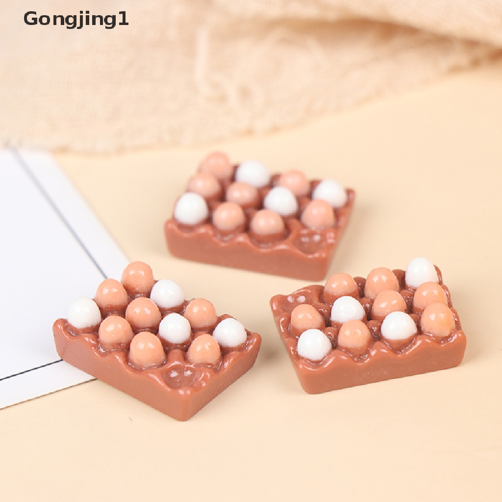 Gongjing1 6pcs Miniatur Telur Skala 1: 12 Untuk Dekorasi Dapur Rumah Boneka