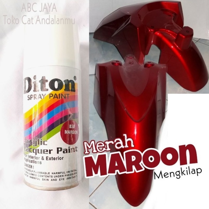 Cat Pilok Pilox Diton 838 Maroon Red Merah Maron Marun Mengkilap Aerosol Mobil Sepeda Motor 300cc