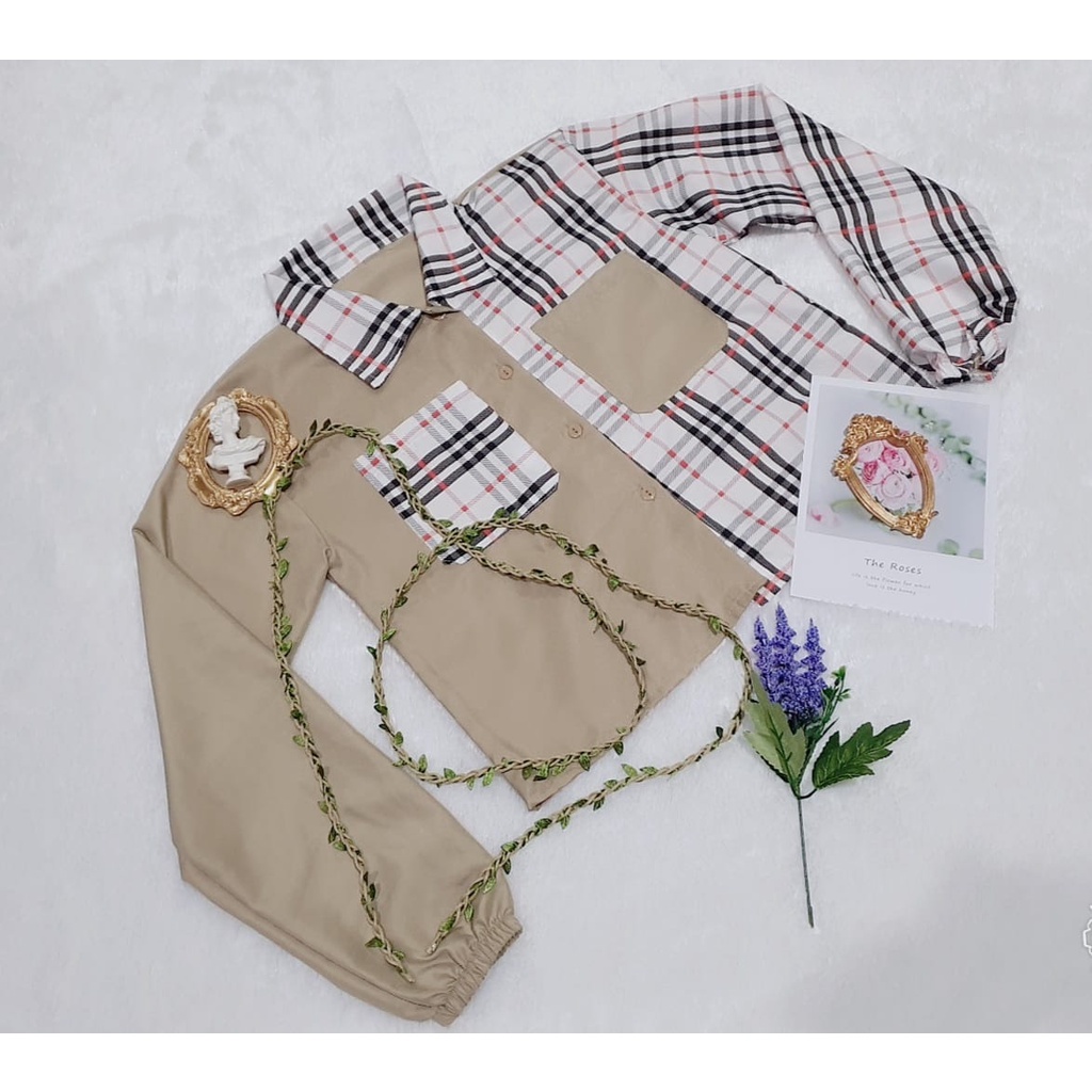 RILLO - PROMO MIKA CROP TOP BLOUSE / KEMEJA WANITA CROP TARTAN-3